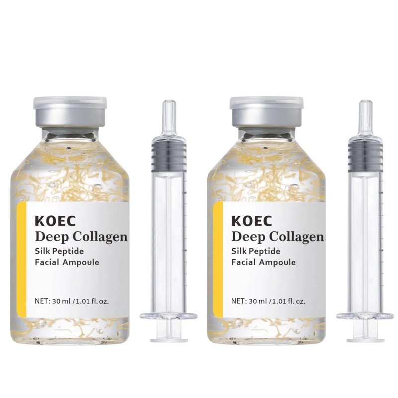 2 pcs KOEC Deep Collagen Silk Peptide Facial Ampoule (30mL) — Firming, Plumping & Elasticity-Support Serum