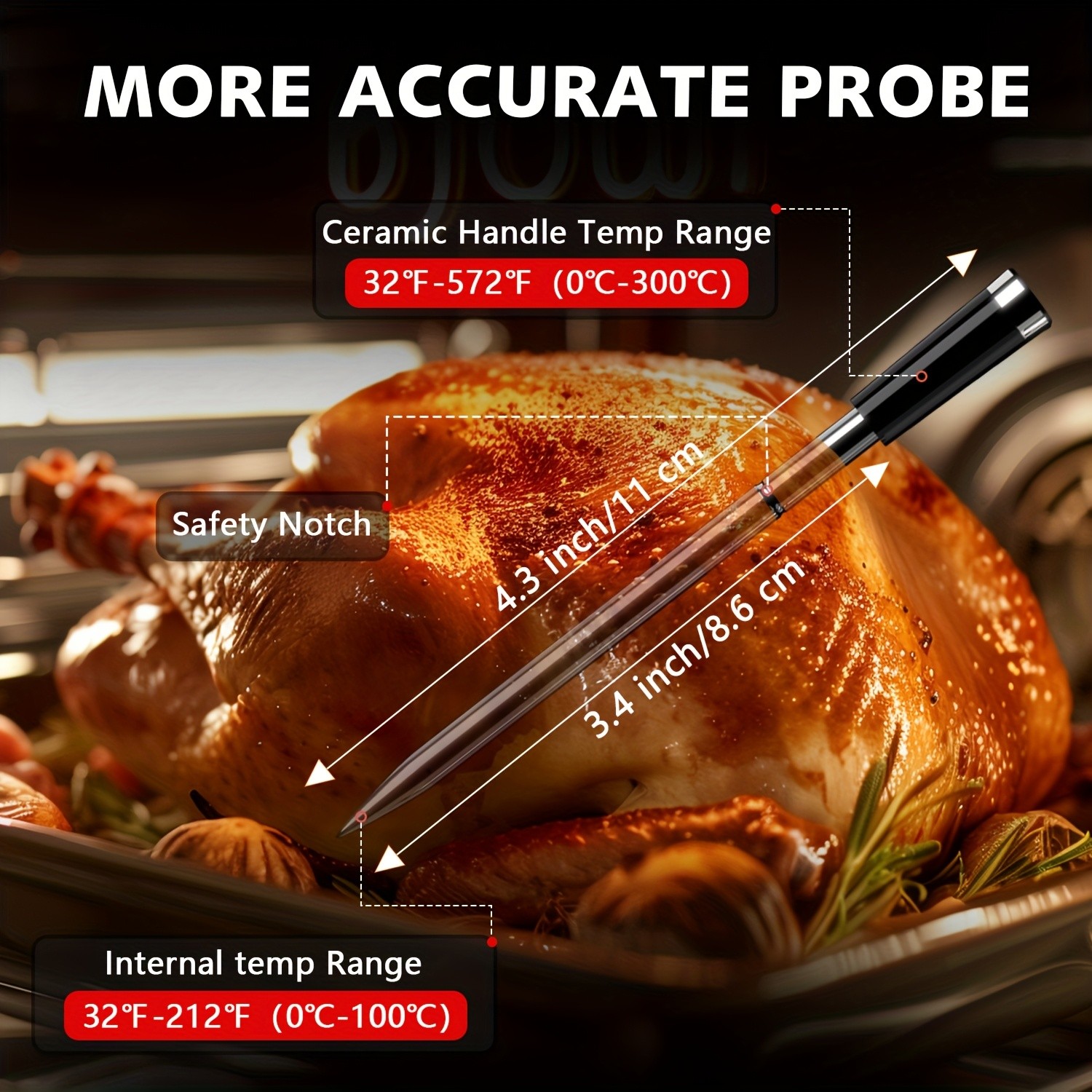 Wireless 2-Prong Meat Thermometer with Two Probes