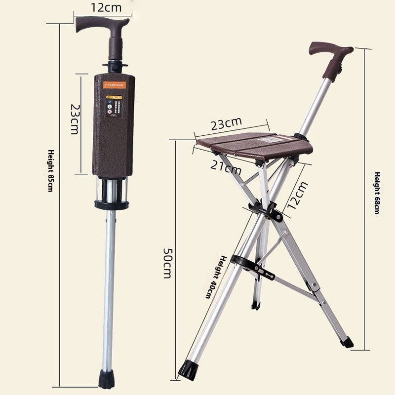 Folding Stool with Crutches