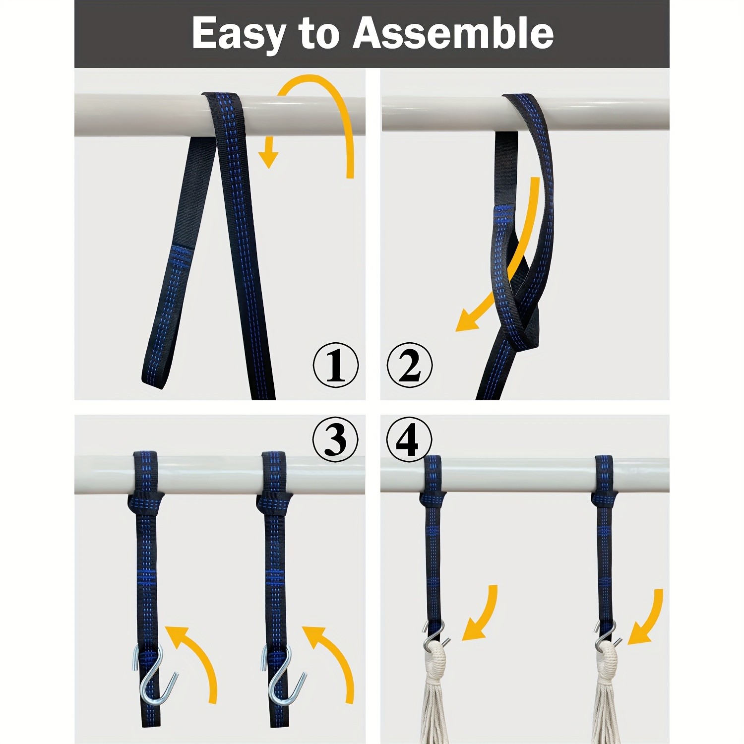 Hammock Chair Set – Complete Comfort System with Premium Straps & Cushions