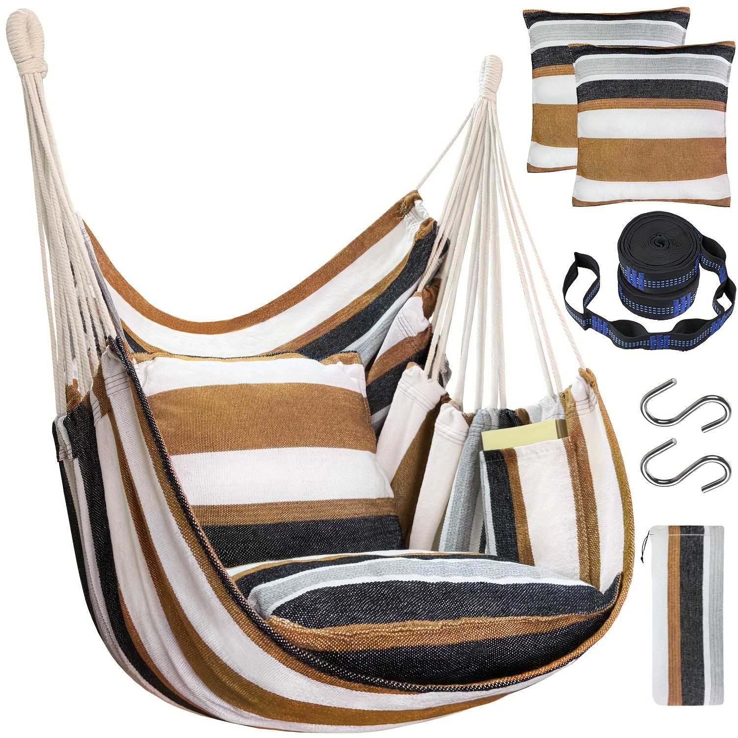 Hammock Chair Set – Complete Comfort System with Premium Straps & Cushions