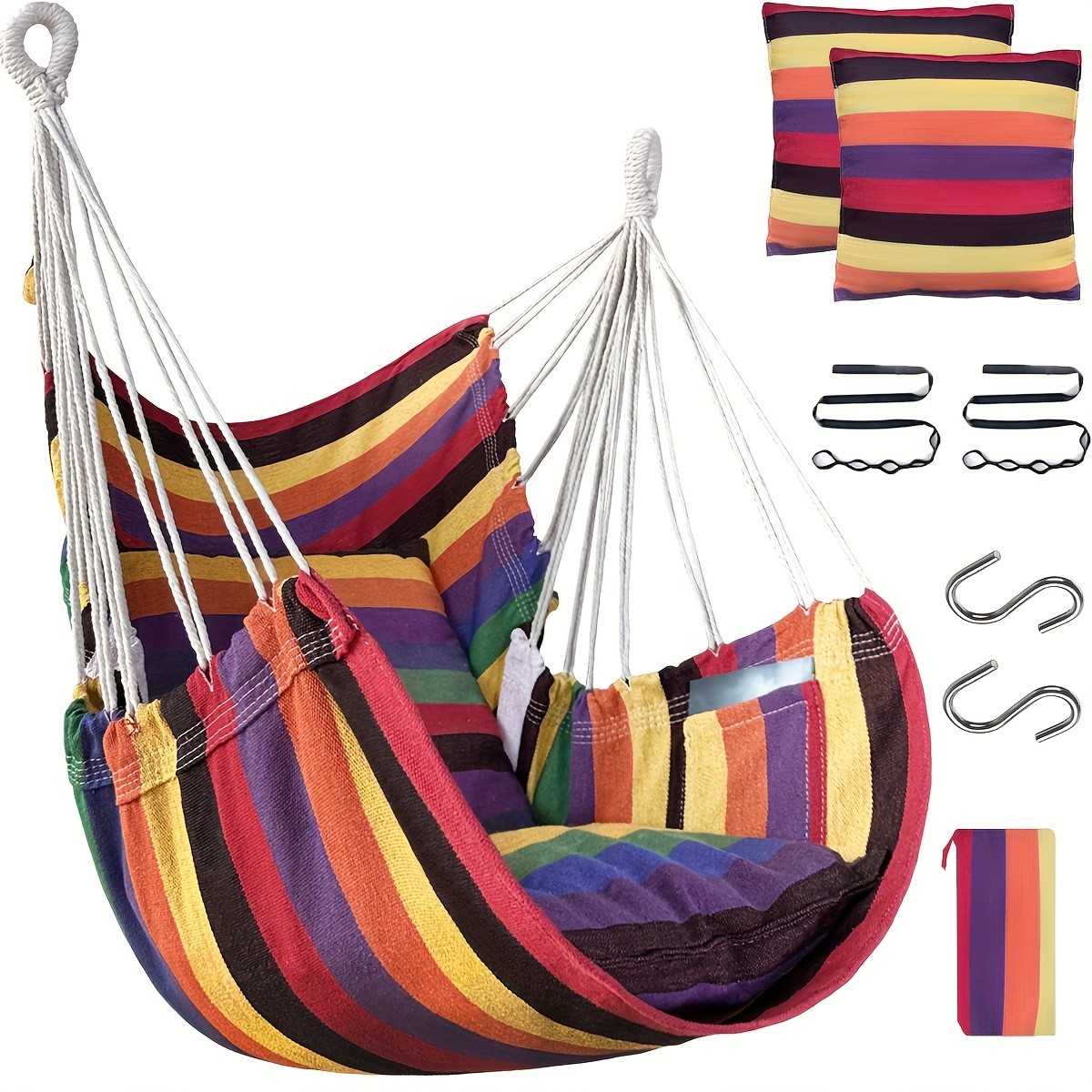 Hammock Chair Set – Complete Comfort System with Premium Straps & Cushions