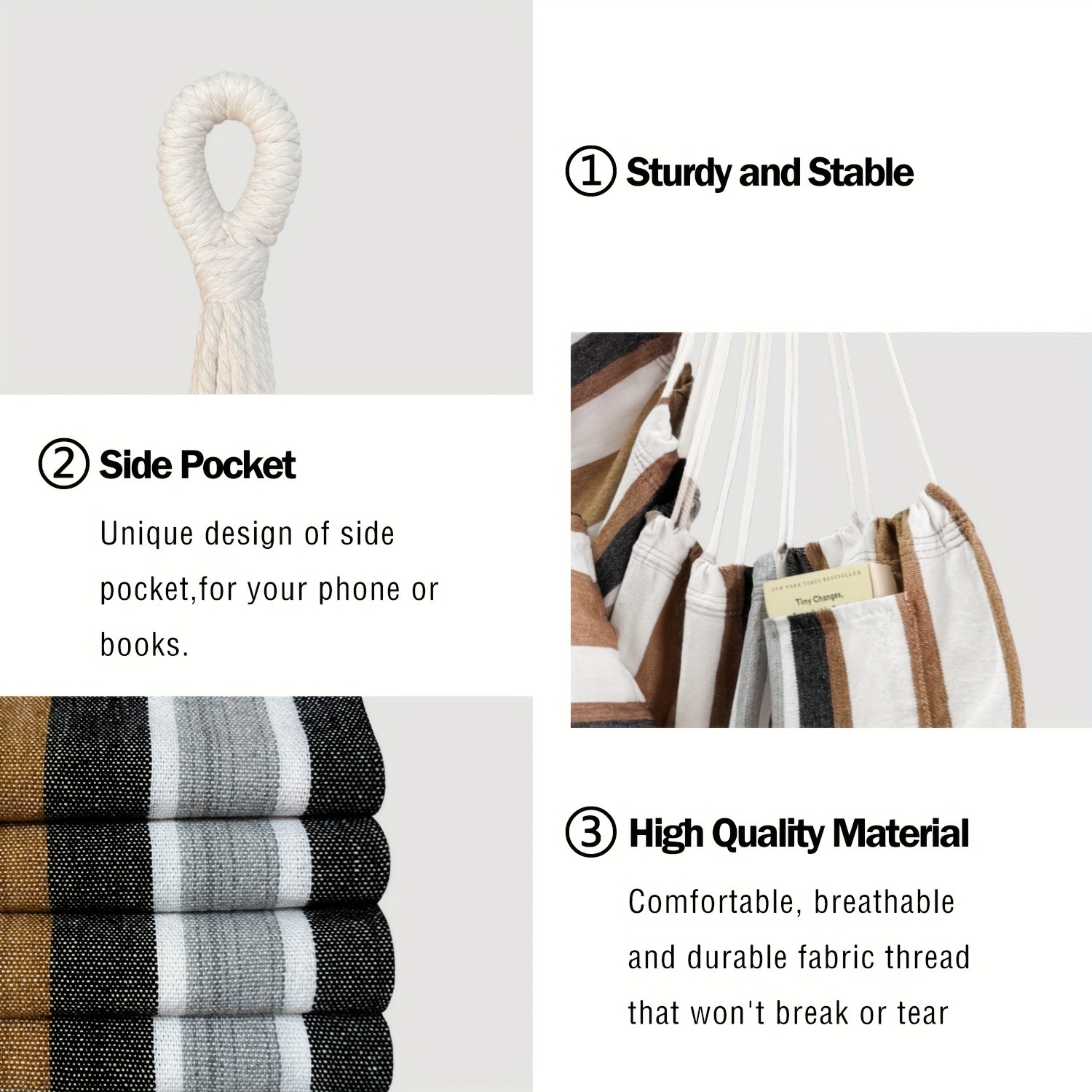 Hammock Chair Set – Complete Comfort System with Premium Straps & Cushions