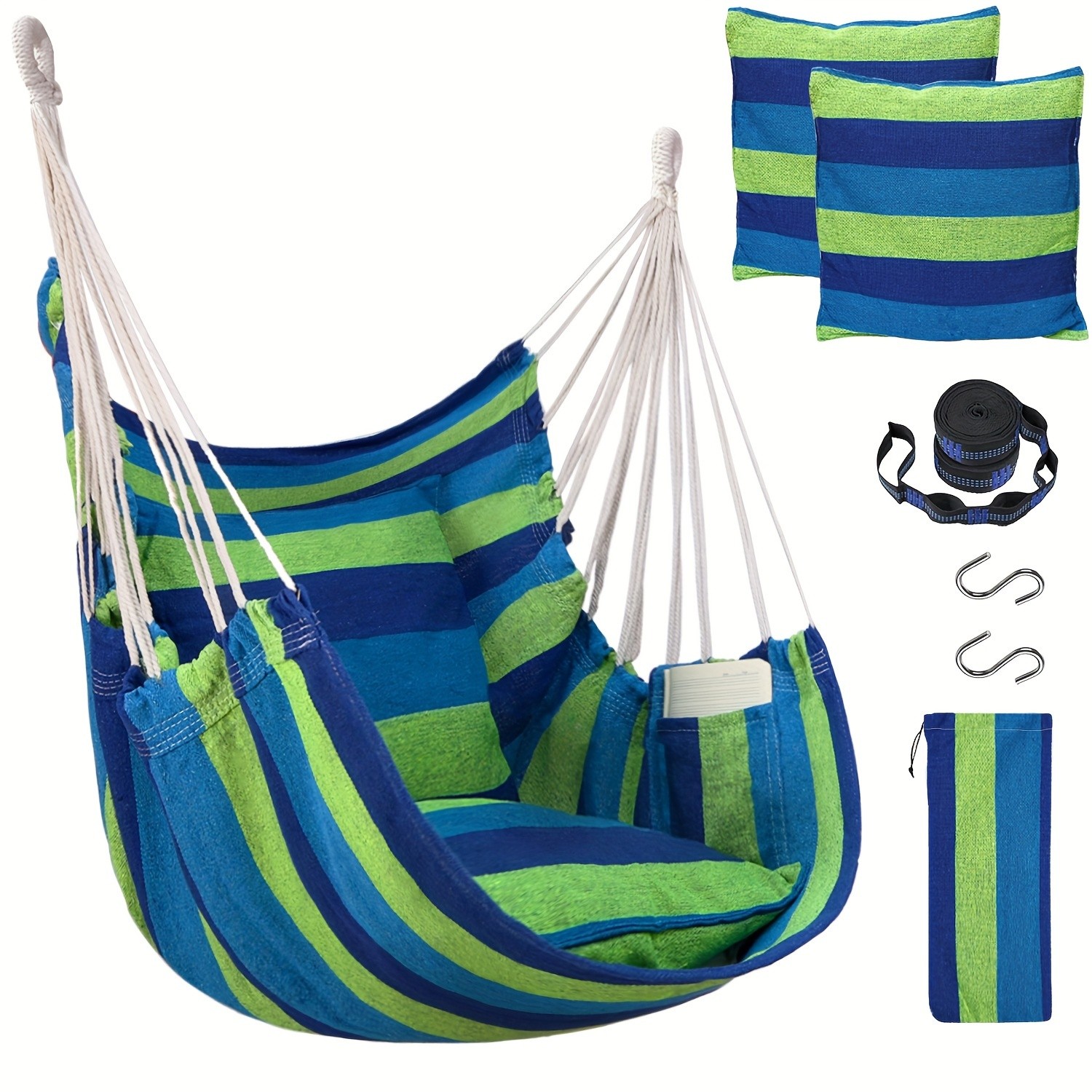 Hammock Chair Set – Complete Comfort System with Premium Straps & Cushions