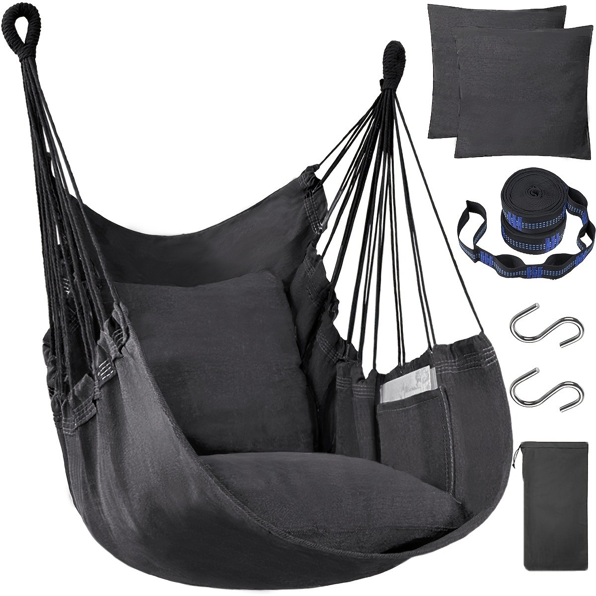 Hammock Chair Set – Complete Comfort System with Premium Straps & Cushions
