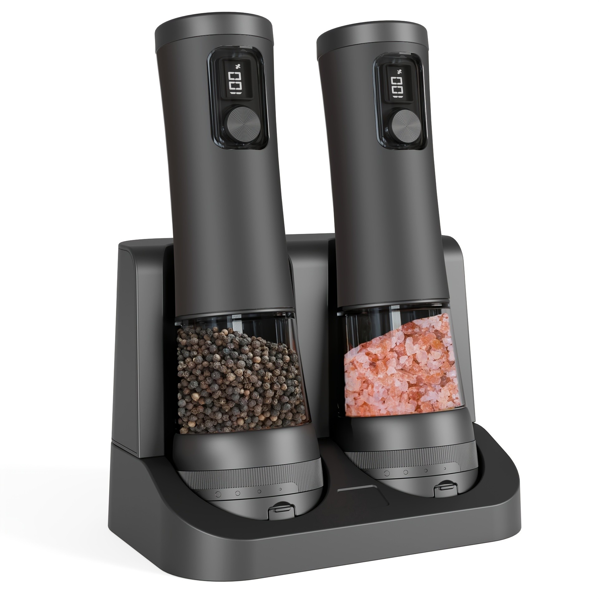 2-Pack Electric Salt and Pepper Grinder Set