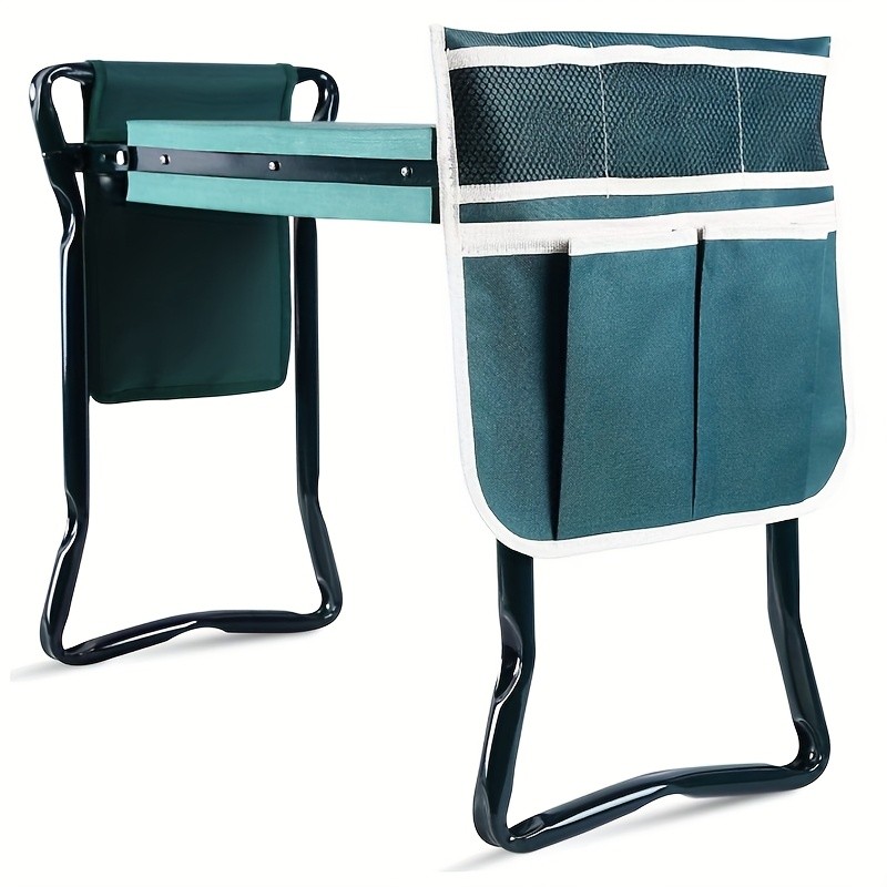 Garden Kneeler And Seat With 2 Tool Pouches Foldable Gardener Stool