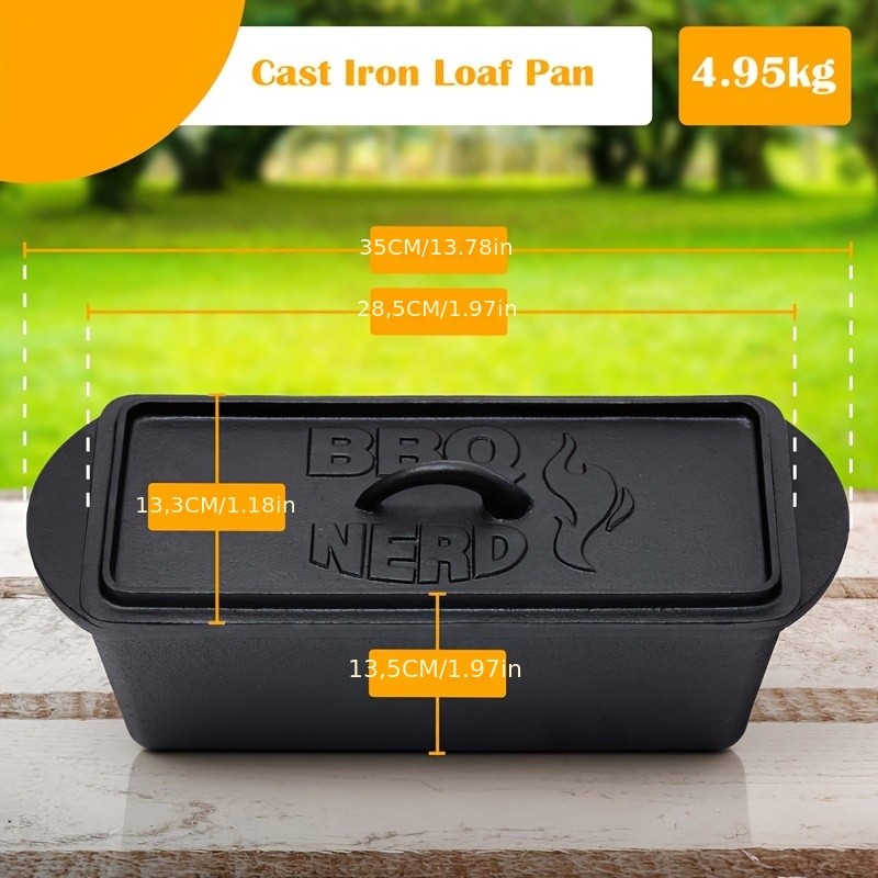 Loaf Pan with Lid – Cast Iron Bread Pan Toast Box Bakeware with Handles