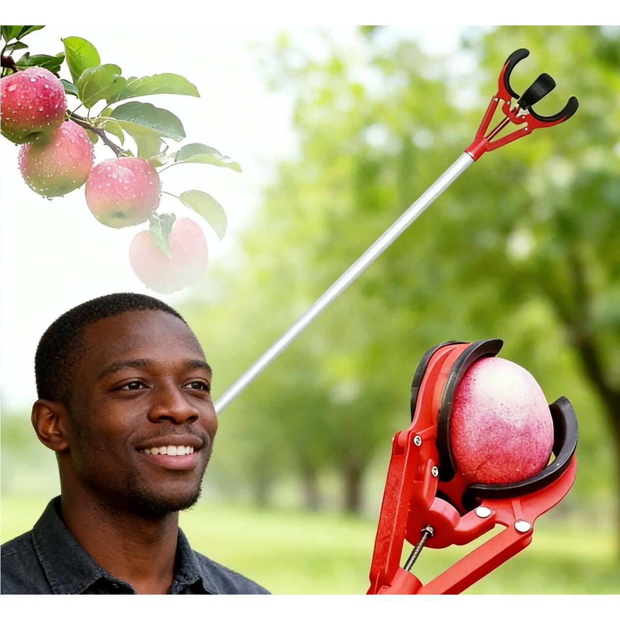 Tall Fruit Picker with Basket and Support Frame – Universal Type