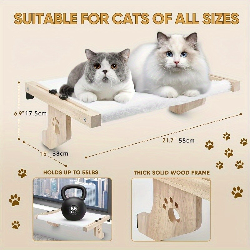 Adjustable Indoor Cat Hammock – Cat Window Perch