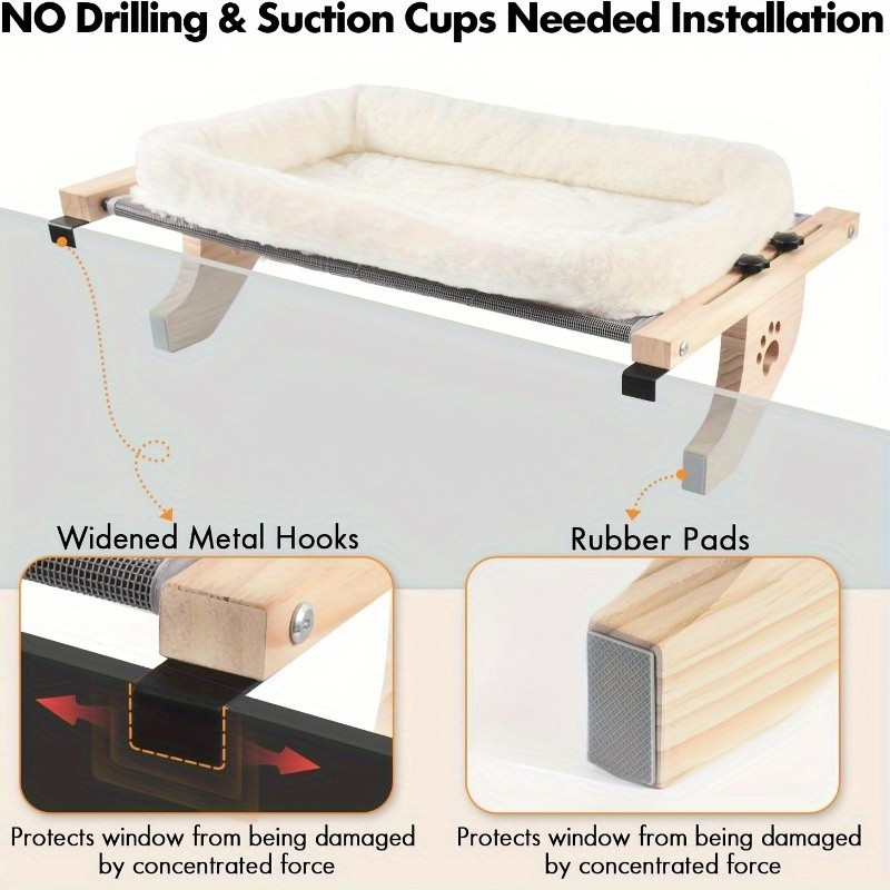 Adjustable Indoor Cat Hammock – Cat Window Perch