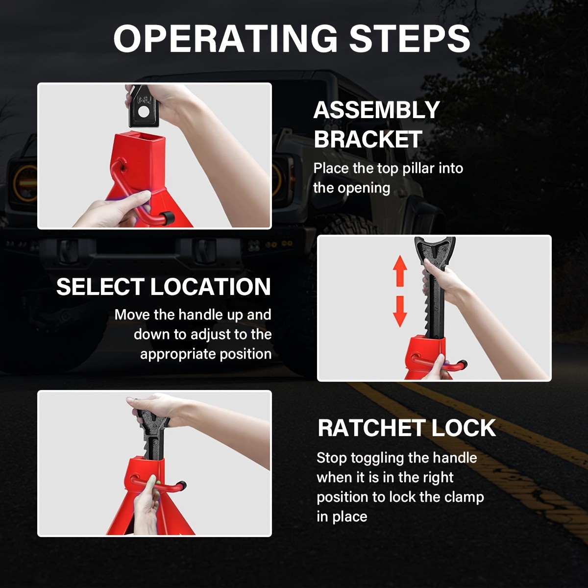 2pcs 3000kg Heavy Duty Jack Stands