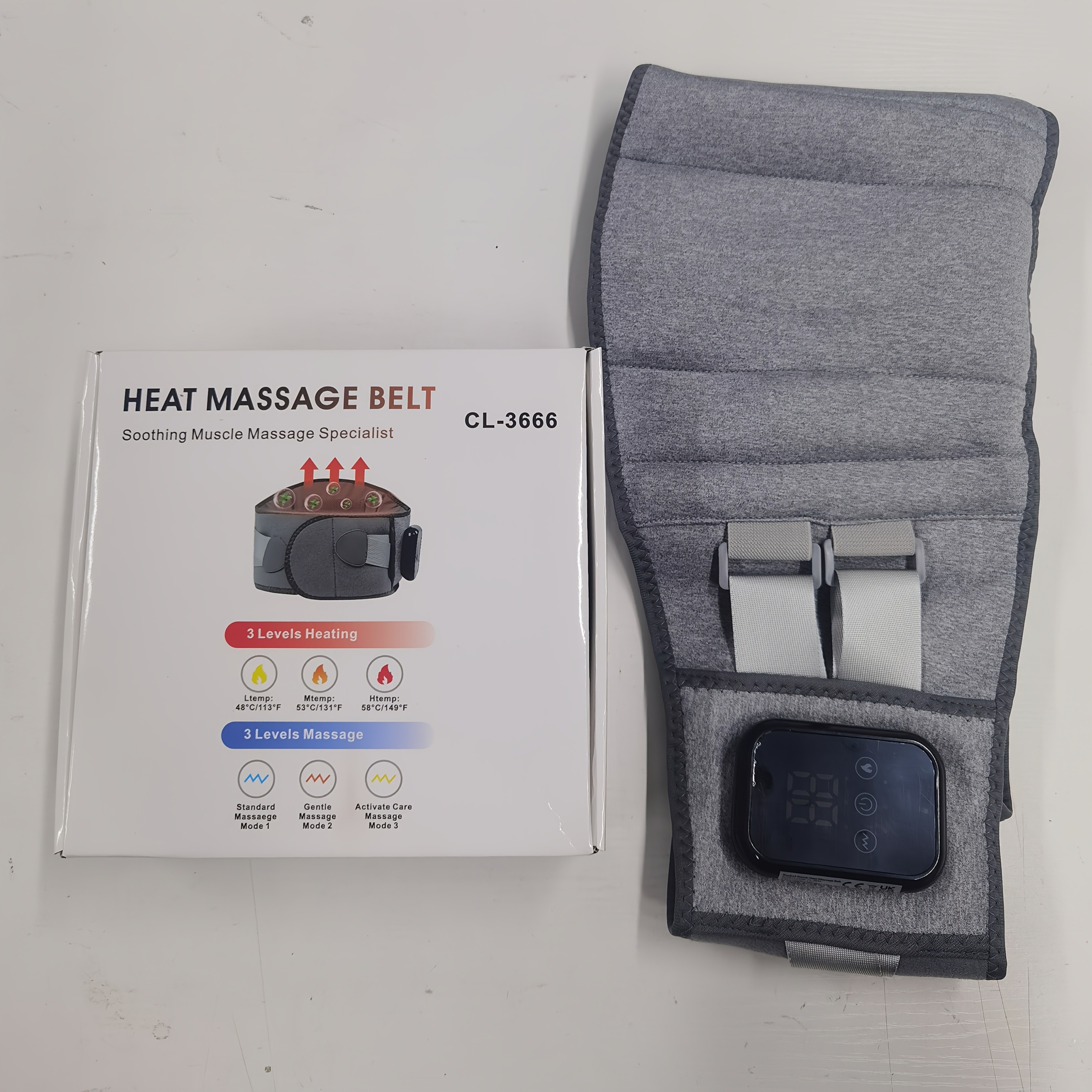 Cordless Heated Massage Waist Belt with Lumbar Support