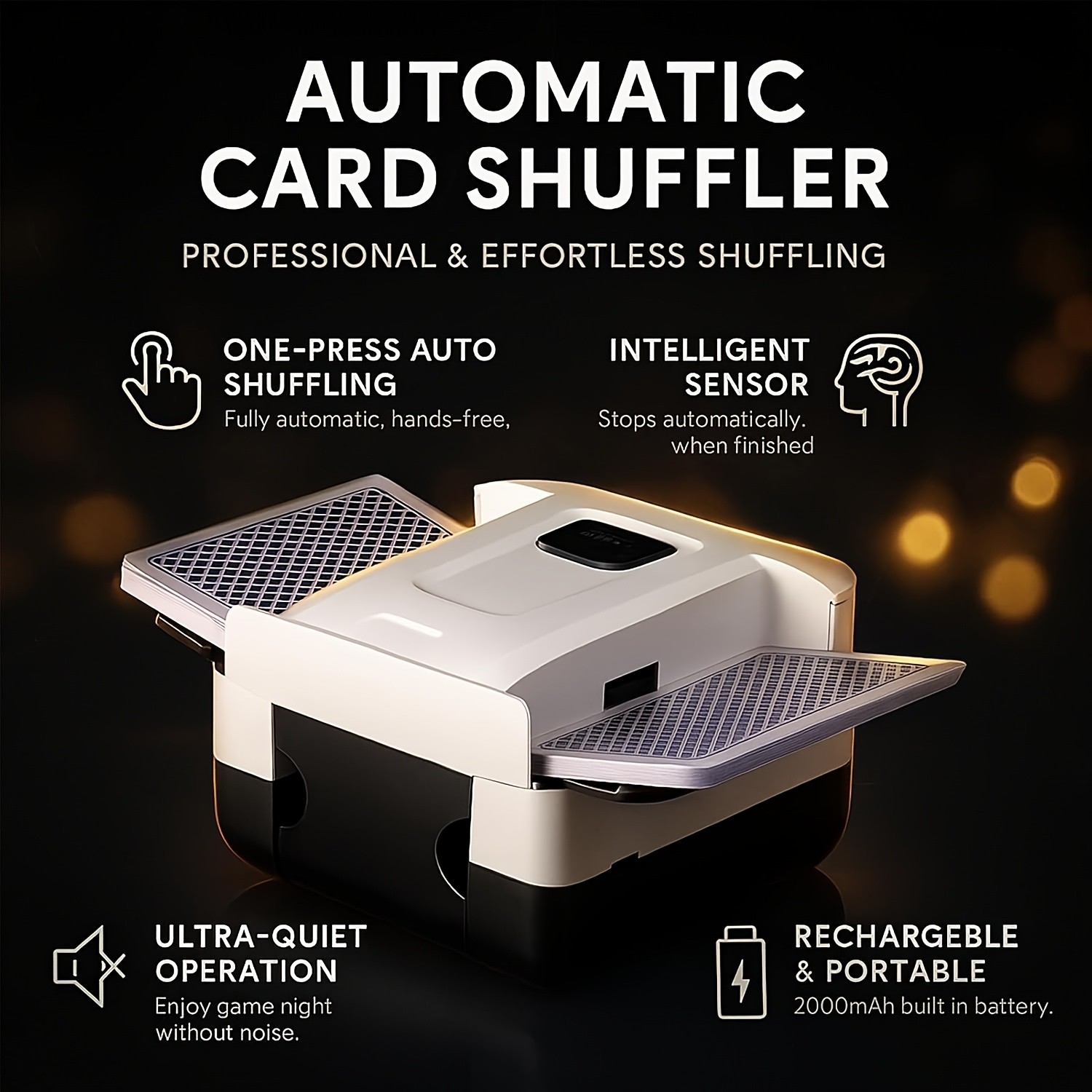 Fully Automatic Card Shuffler – Silent, Anti-Jam Precision for Fair Play