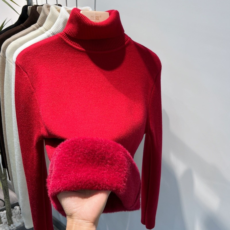 Winter Fleece Thick Knitted Bottoming Shirt