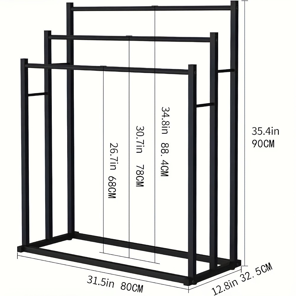 3-Tier Freestanding Towel Rack – Stable, Stylish, Space-Saving Storage