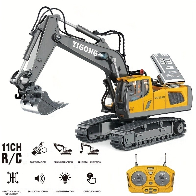 Gift Toy Car Featuring a 2.4G Remote Control Excavator