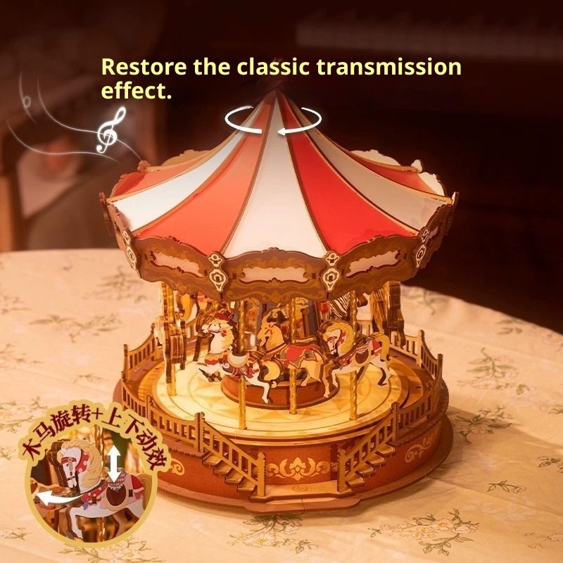 3D Wooden Puzzle – Classic Carousel