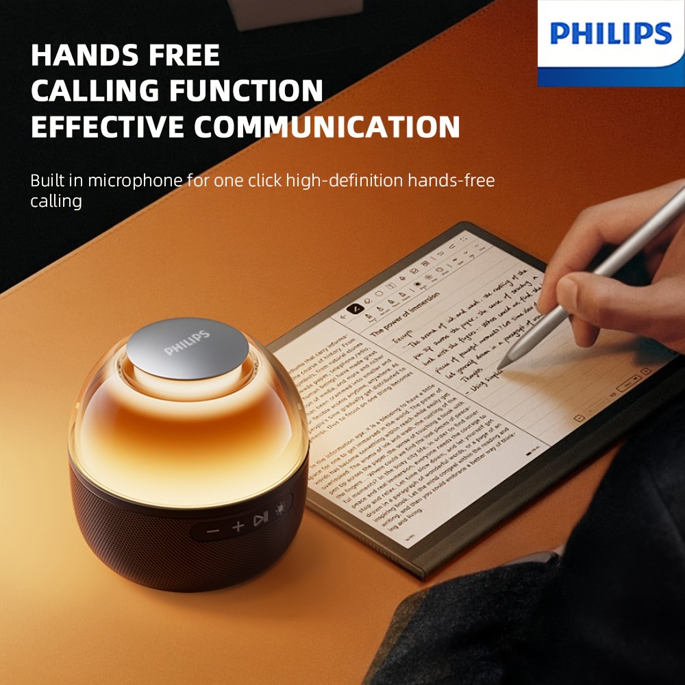 Philips Wireless Speaker Lamp with Low-Alarm, Type-C & Bass