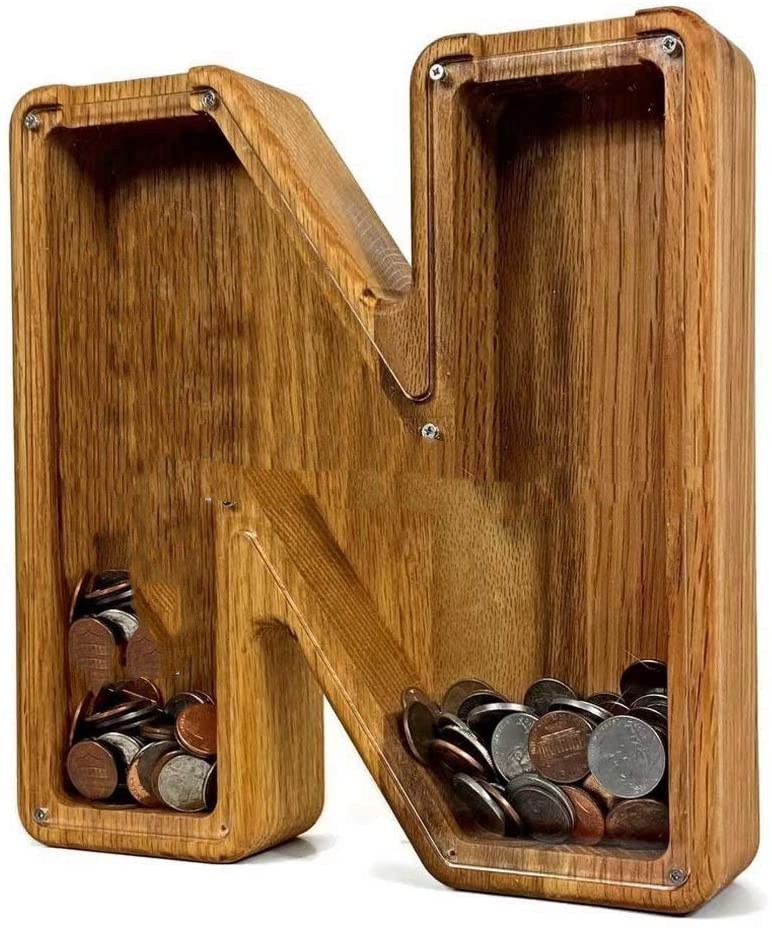 Wooden Letter Piggy bank