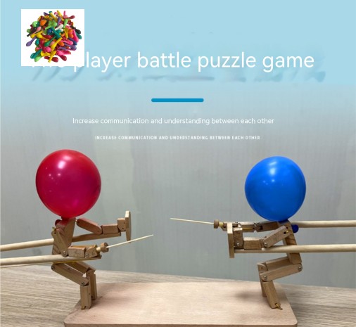 Bamboo Man Wooden Fencing Puppet Battle Game