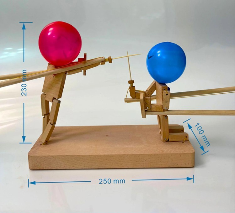 Bamboo Man Wooden Fencing Puppet Battle Game