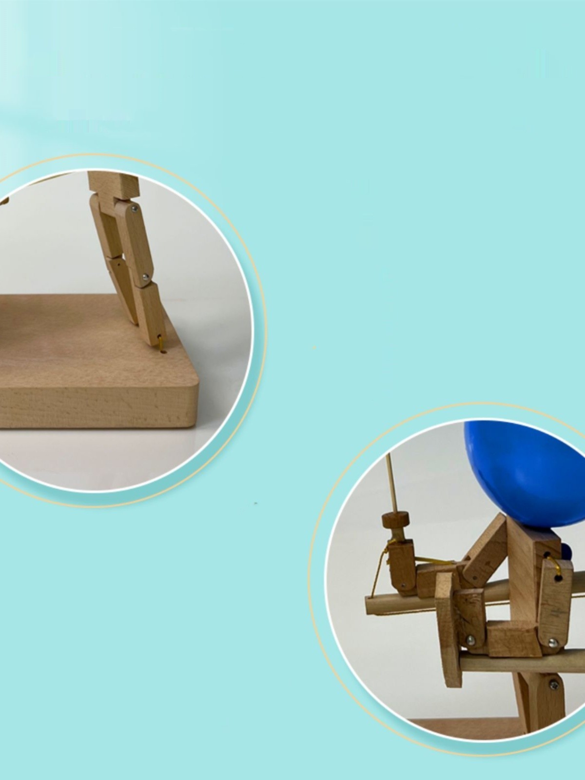 Bamboo Man Wooden Fencing Puppet Battle Game