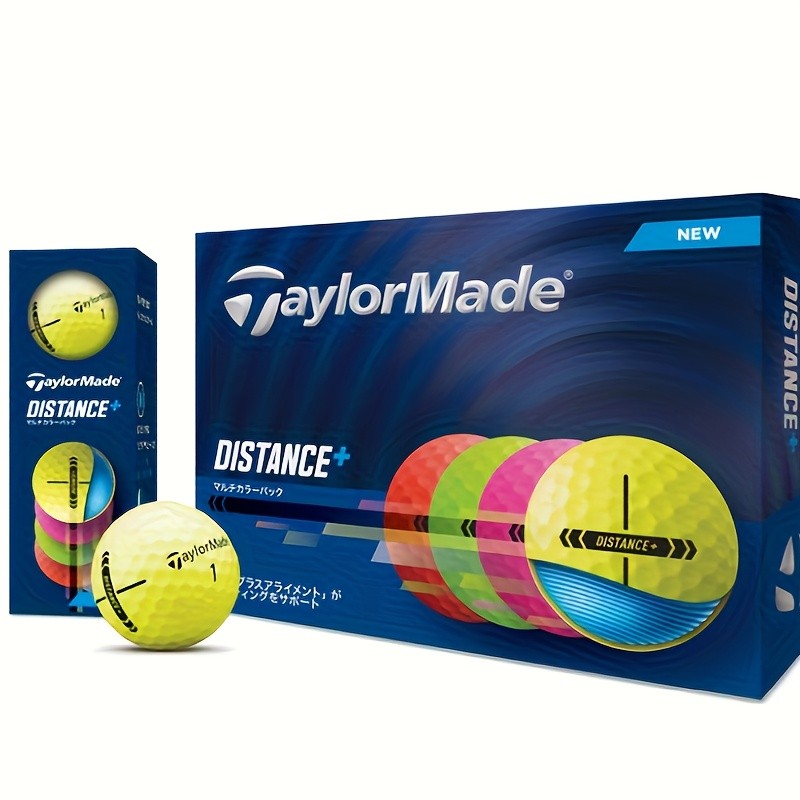 12-Pack of TAYLORMADE Distance+ Golf Balls – Maximum Distance and Optimal Performance for Golfers