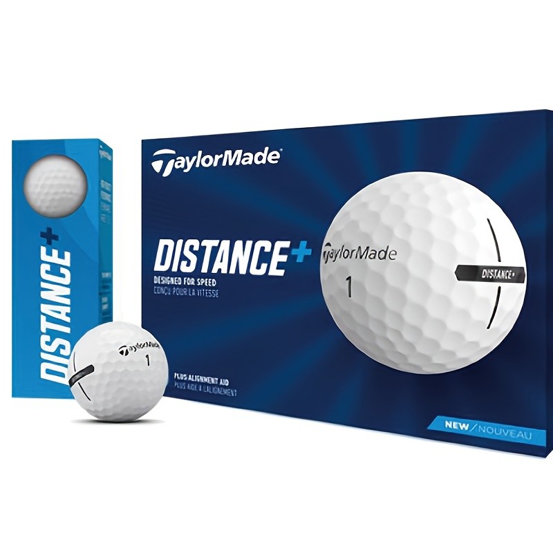 12-Pack of TAYLORMADE Distance+ Golf Balls – Maximum Distance and Optimal Performance for Golfers