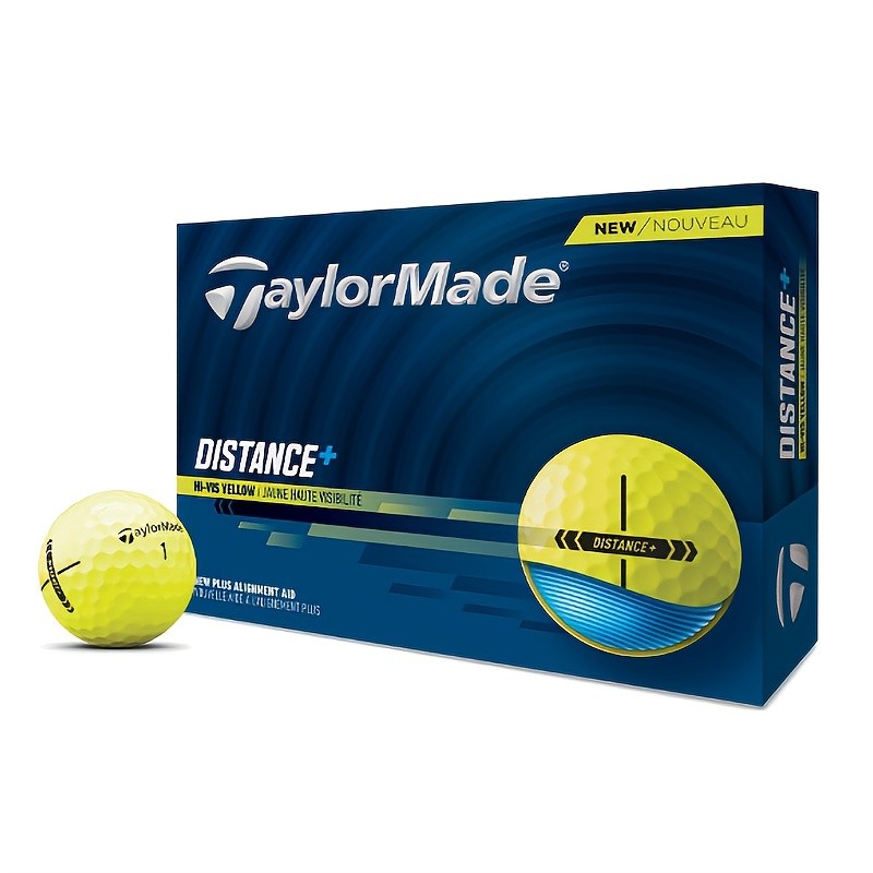 12-Pack of TAYLORMADE Distance+ Golf Balls – Maximum Distance and Optimal Performance for Golfers