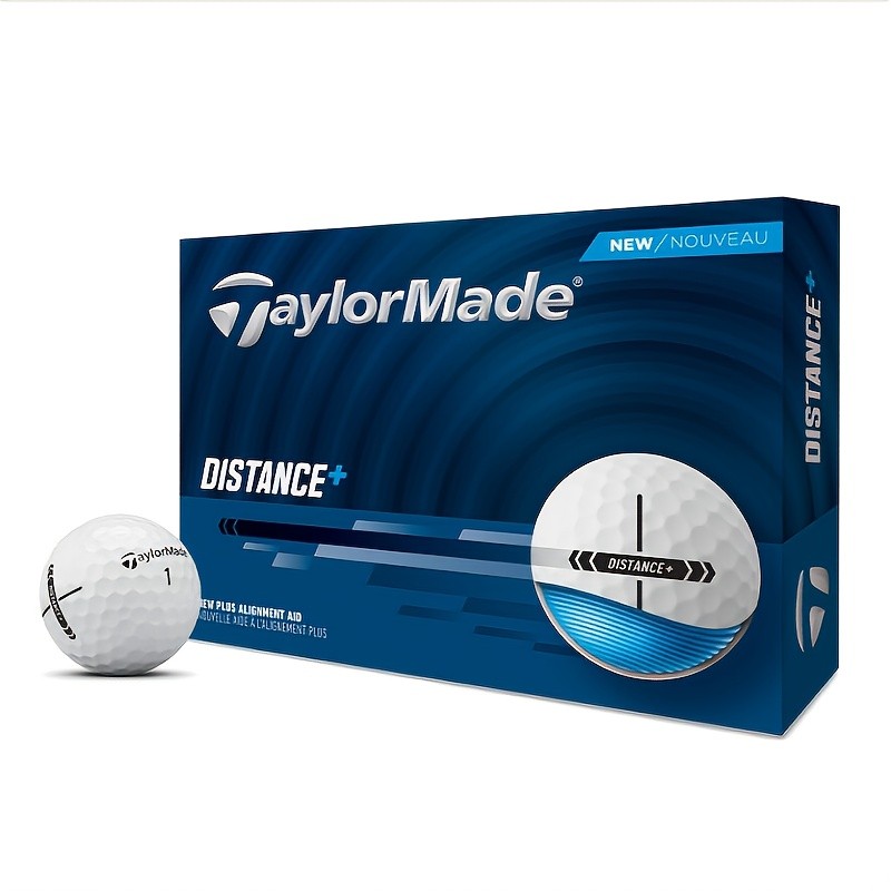 12-Pack of TAYLORMADE Distance+ Golf Balls – Maximum Distance and Optimal Performance for Golfers