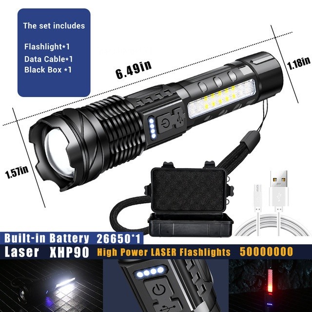 High Power Tactical LED Emergency Warnings Flashlight Light