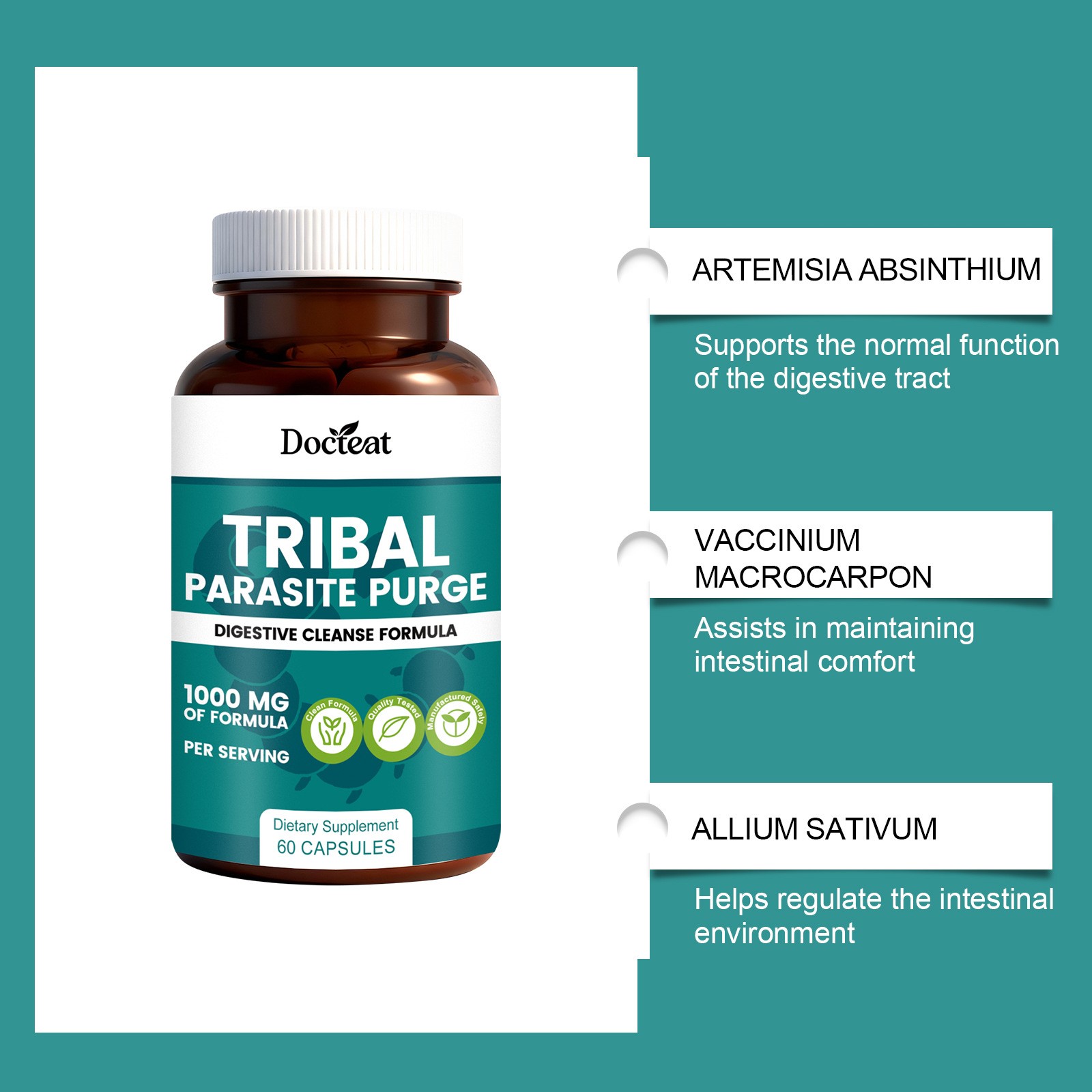 Docteat Tribal Parasite Purge – Digestive Cleanse Formula for a Healthier Gut