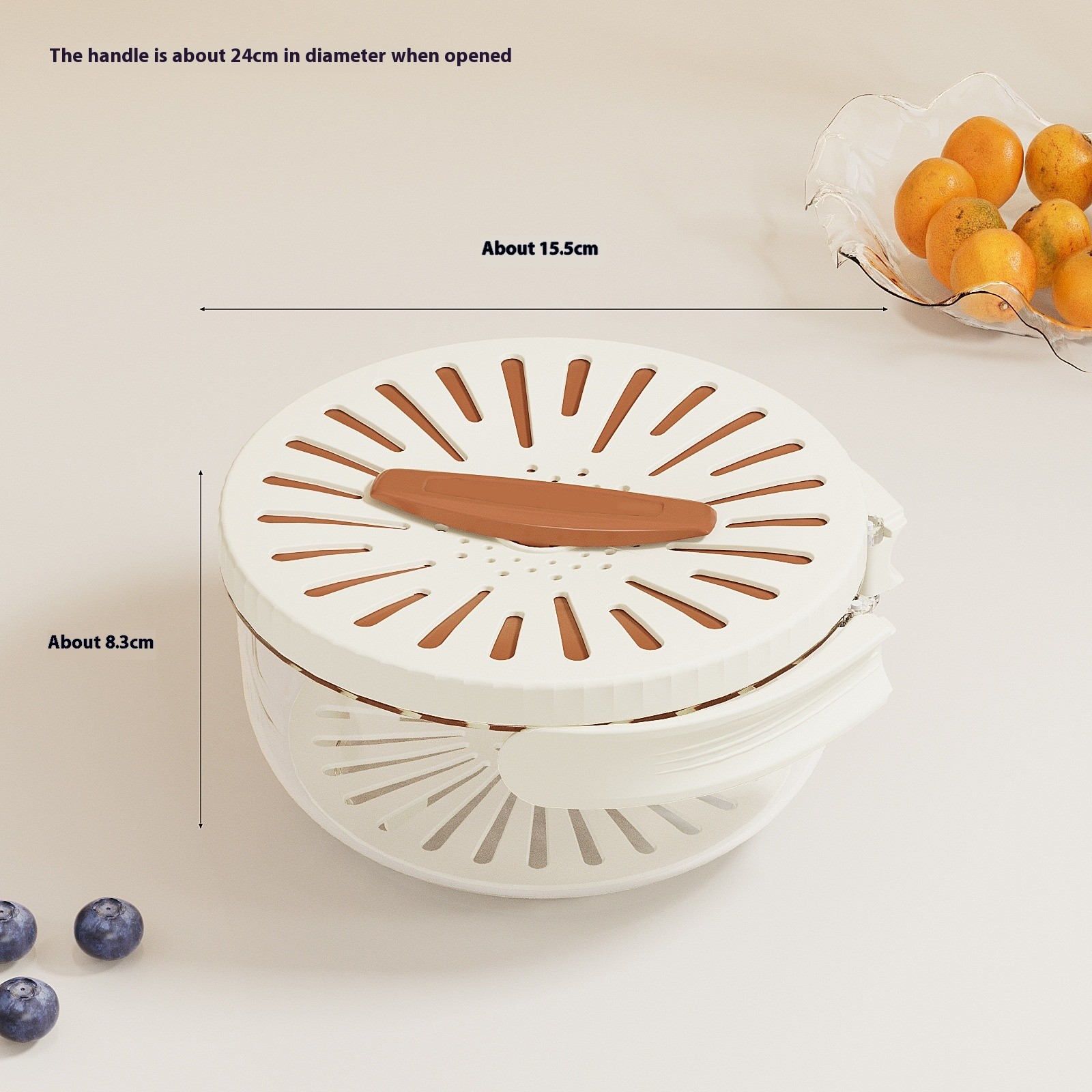 Fruit Drain Basket With Lid