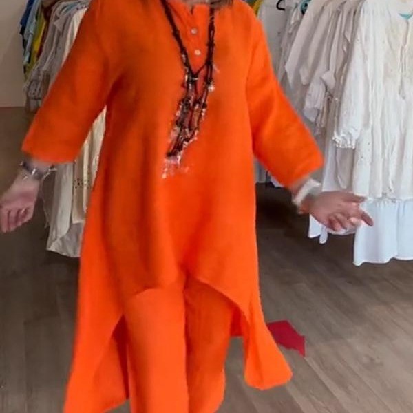 Autumn Long Sleeve Cotton Linen