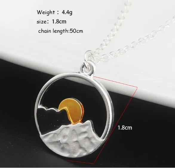 Stainless Steel Mountain Peak Necklace