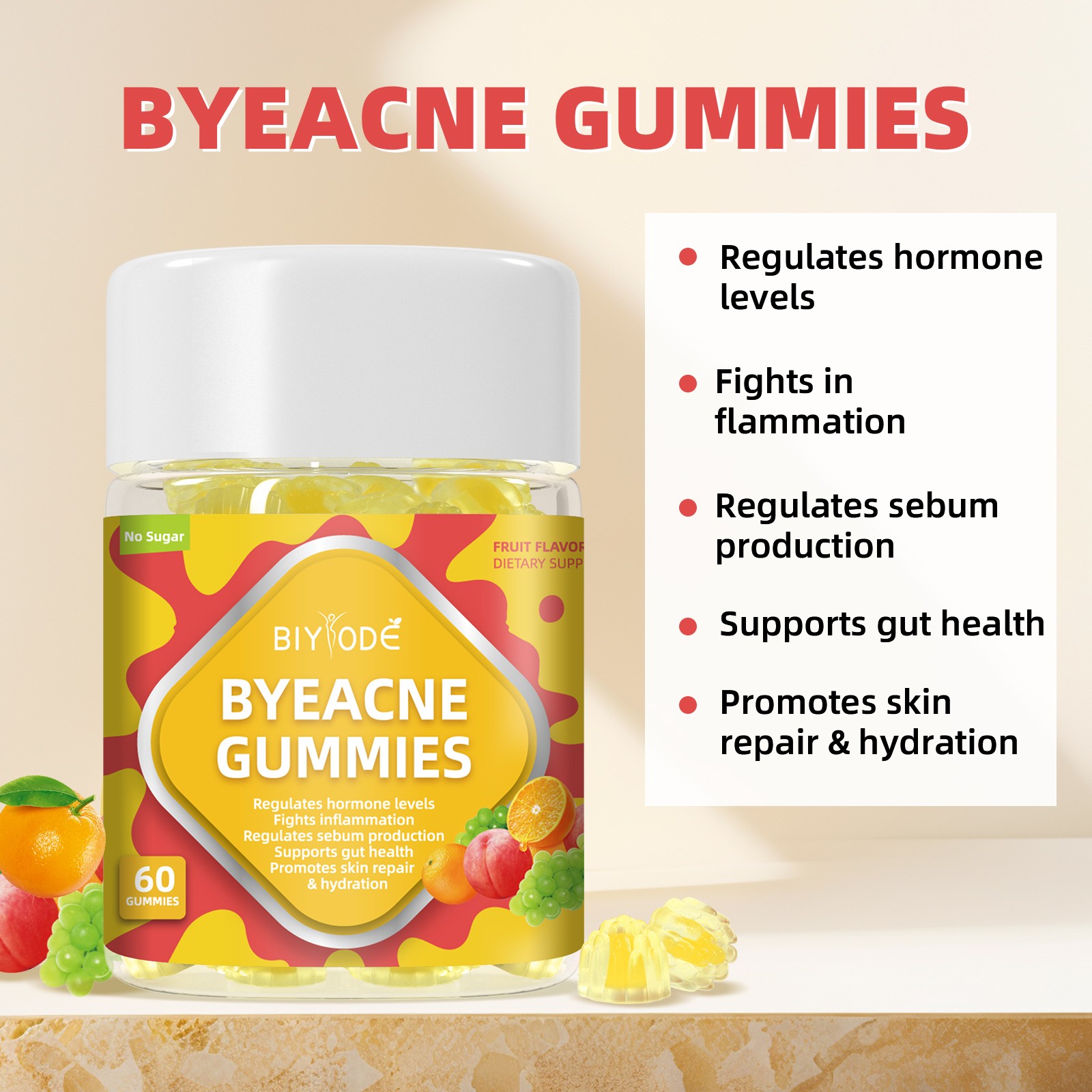ByeAcne Gummies – Sugar-Free Daily Skin Support from Within
