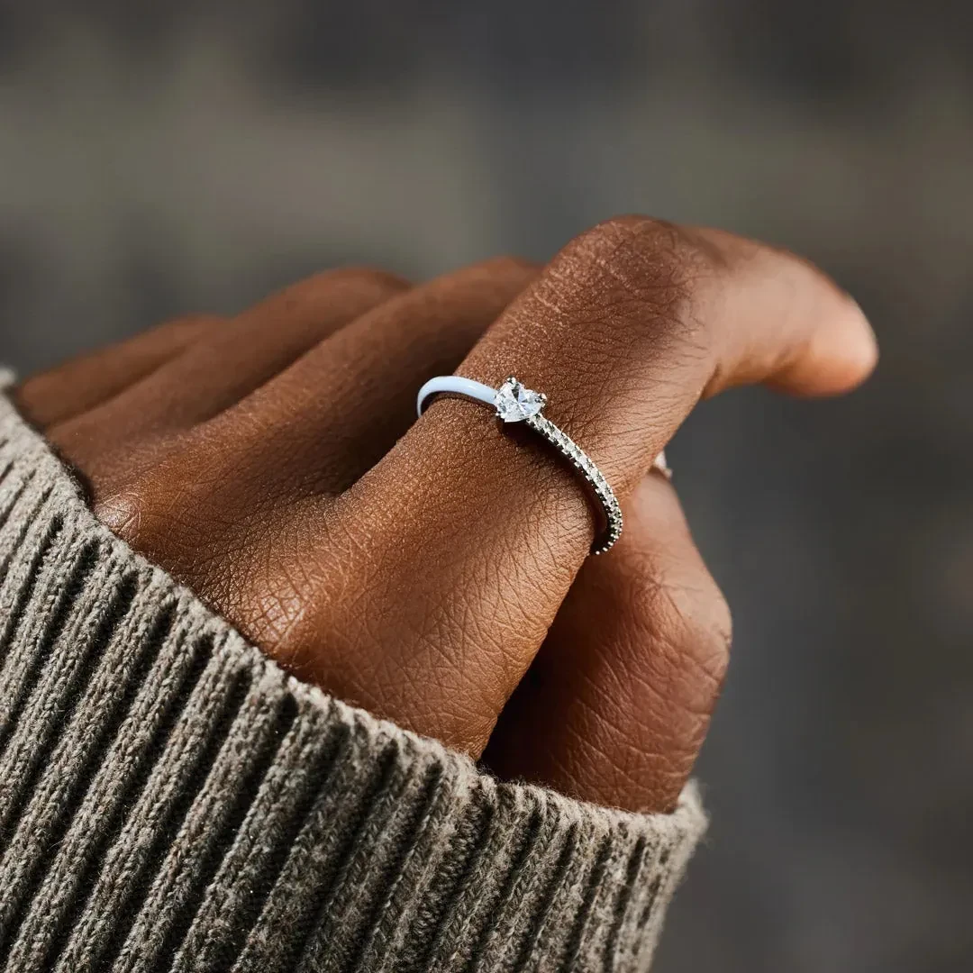 Heart-shaped Rectangular Zircon Rings