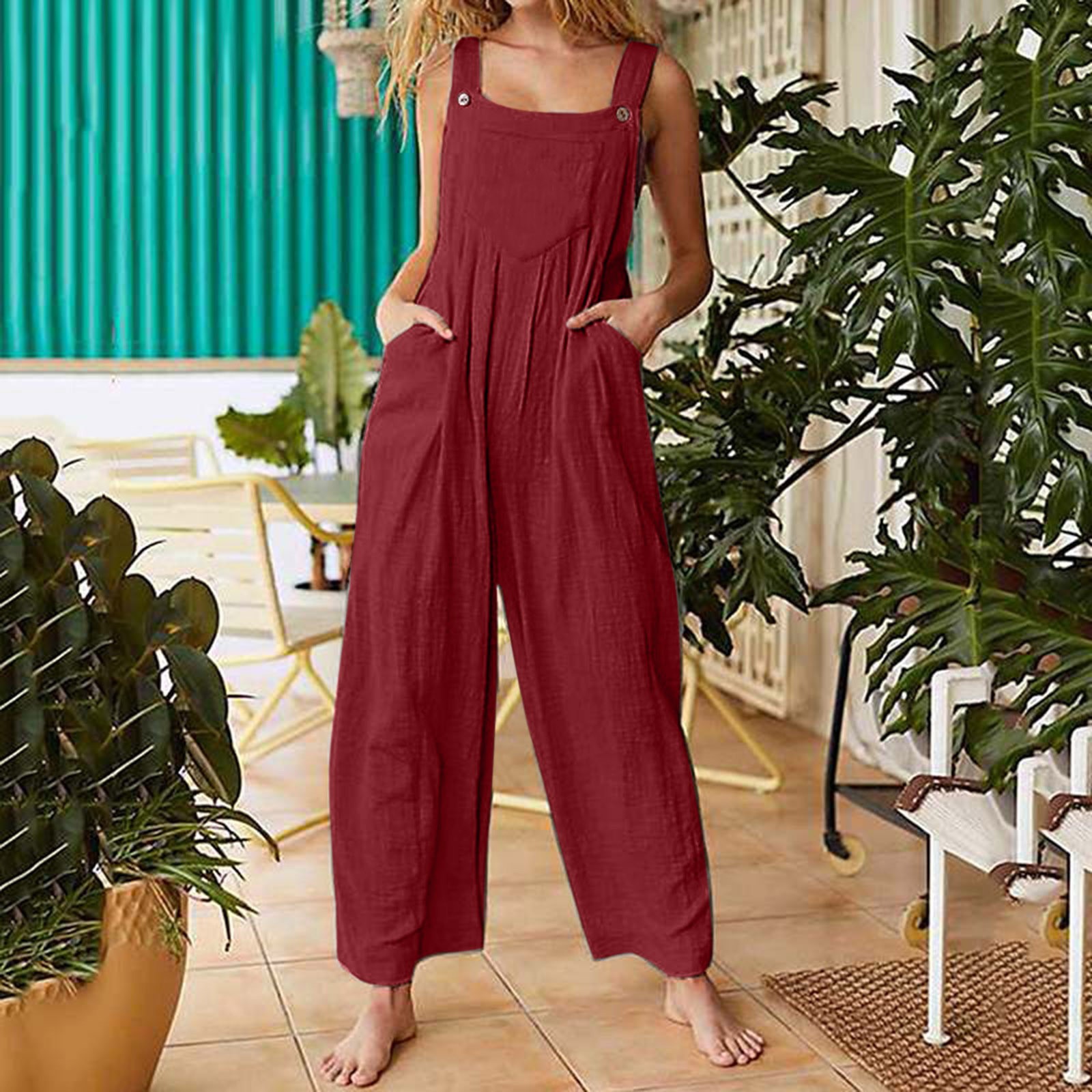 Wide Leg Jumpsuit with Pockets