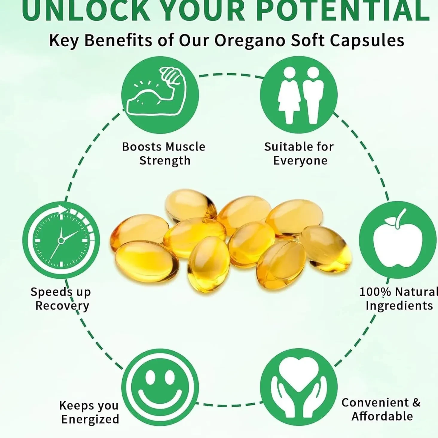 Oregano Oil, Garlic Extract, Olive Leaf & Black Seed Oil Capsules