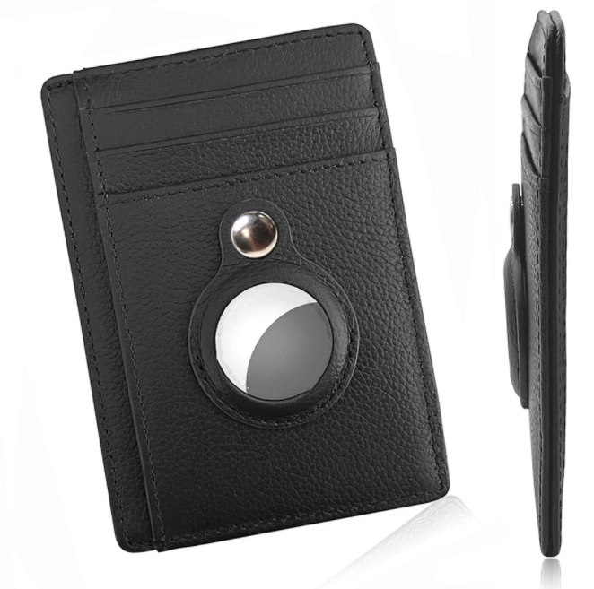 Leather Airtag Slim Wallet