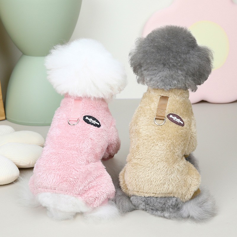 🐶Fleece Pet Elastic Jumpsuit with Pull Ring🐱