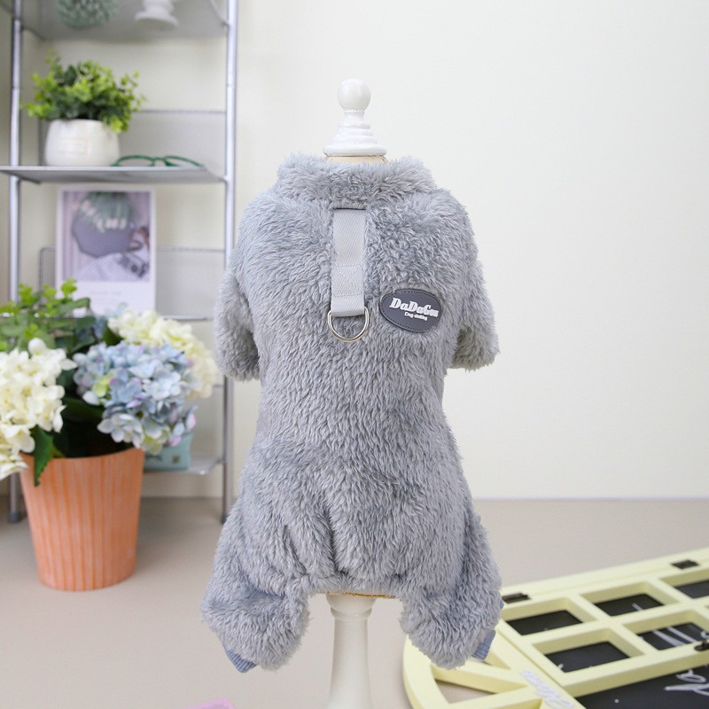🐶Fleece Pet Elastic Jumpsuit with Pull Ring🐱