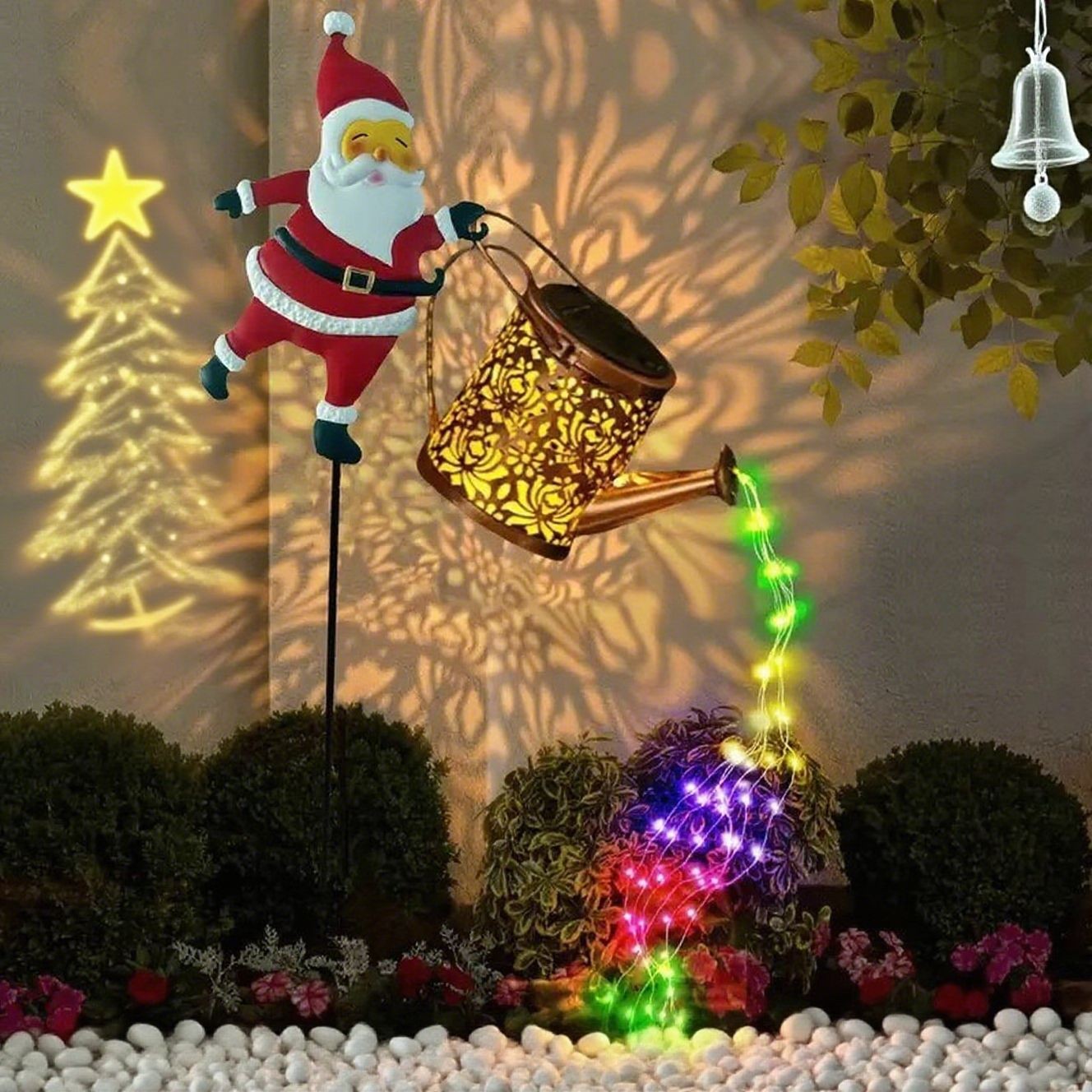 Christmas Solar Kettle Lights – Outdoor Garden LED Pouring Kettle Decor