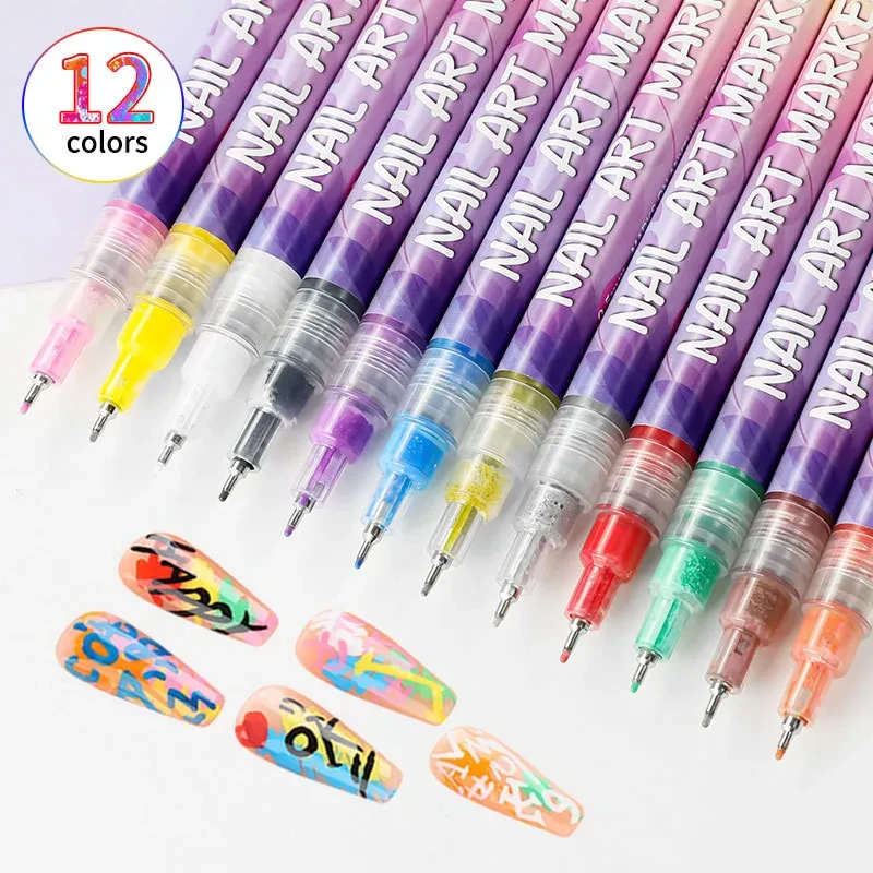 ⏳12 Colors Nail Art Pens Set🎨💅