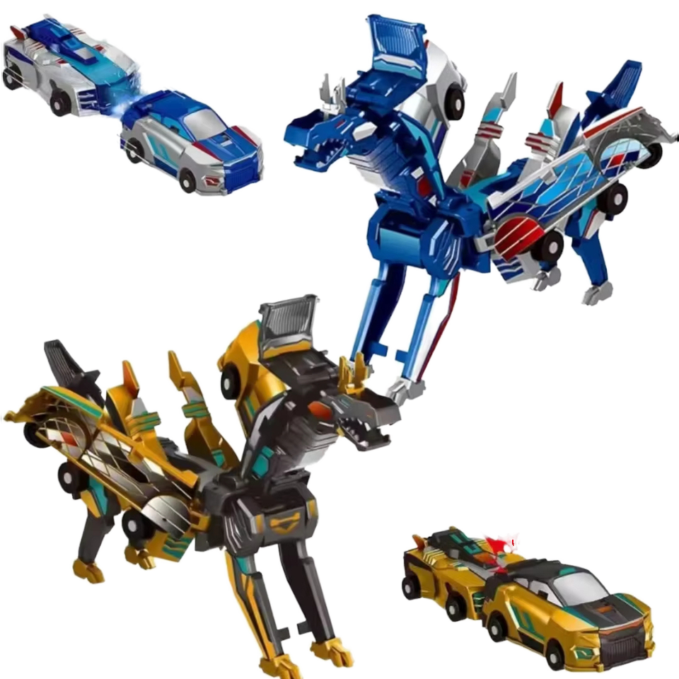🎄2-in-1 Transforming Race Car Dinosaur Automatic Transforming Toy