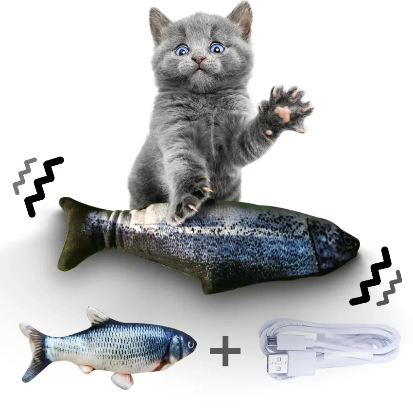 Realistic Fish Plush Toys For Cats