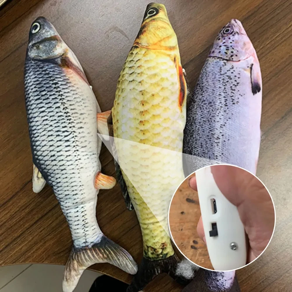Realistic Fish Plush Toys For Cats