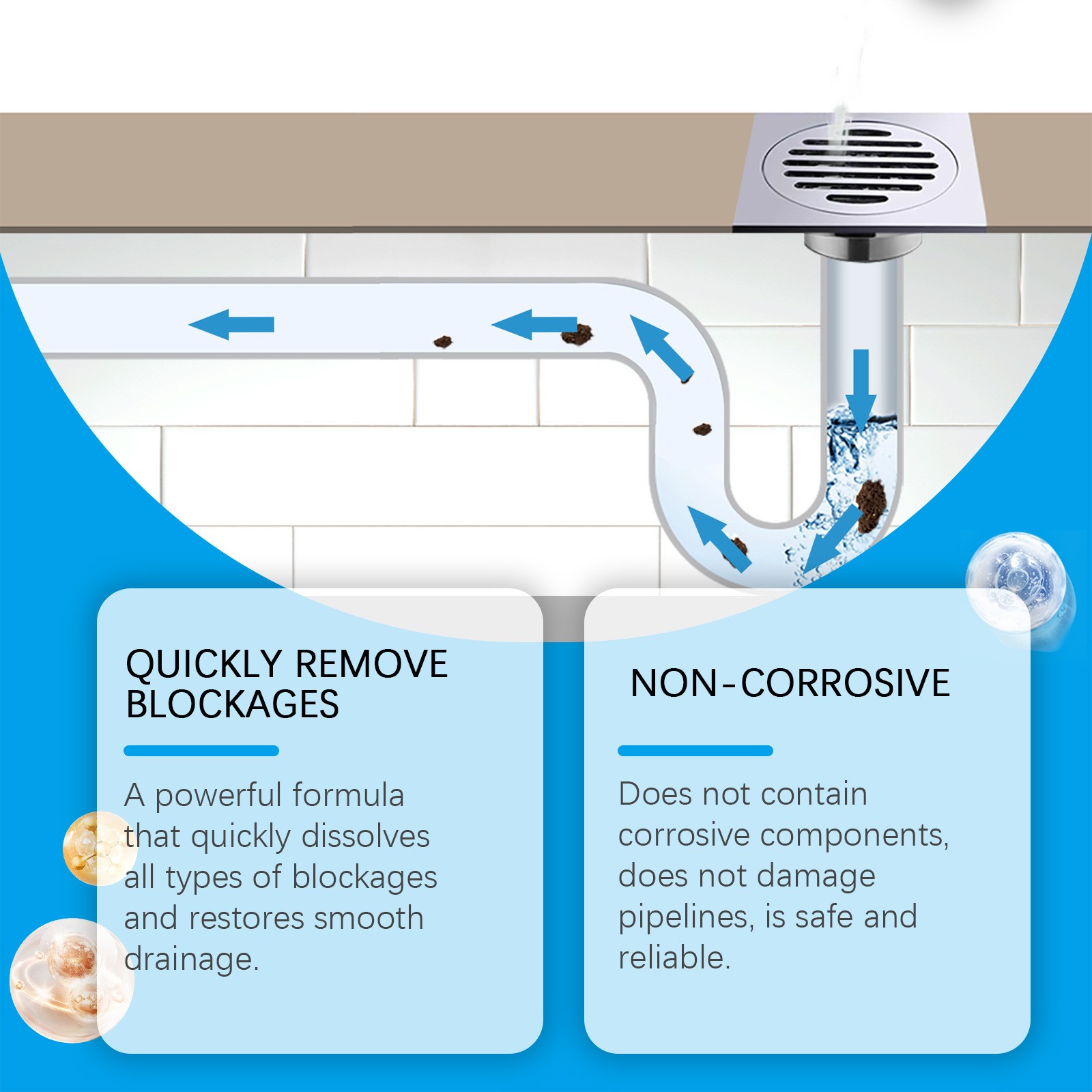 Powerful Pipe Dredging Agent for Kitchen and Toilet Pipelines