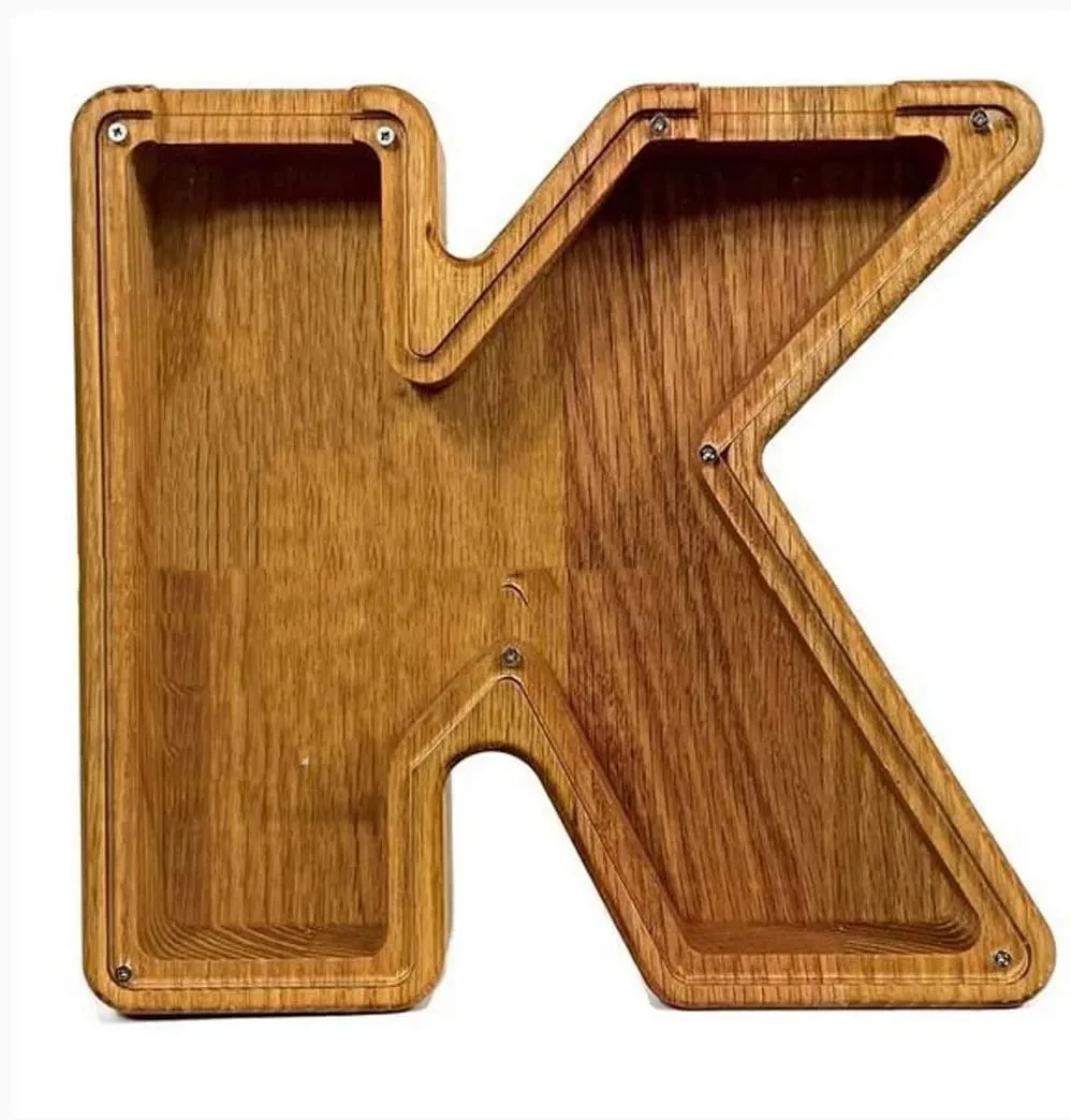 Wooden Letter Piggy bank